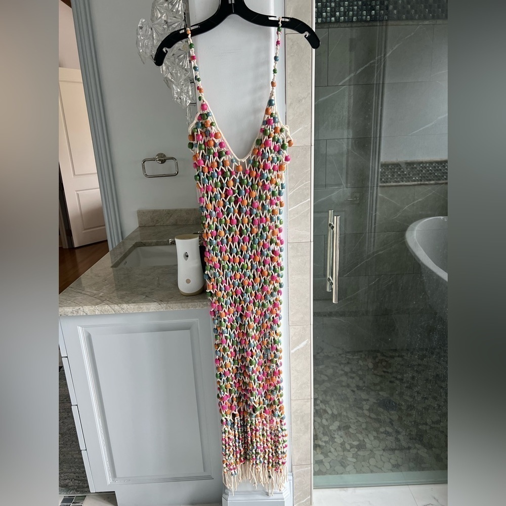 Retrofete Calypso Beaded Crochet Midi Dress - Picture 5 of 13
